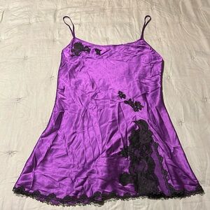 Victoria’s Secret Purple Babydoll slip with Black Lace